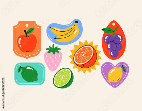 Fresh farmers market design. Sweet summer vibes artwork. Fruit club design.