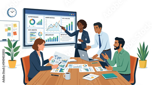 Business people in meeting room.