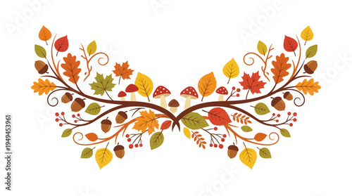 Autumn leaves and branches.