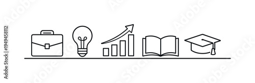 Career growth and professional development through continuous learning, goal setting, and steady progress toward long-term success in modern work environments, briefcase, light