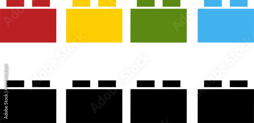 Colorful Plastic Building Block Bricks Toy Vector Set