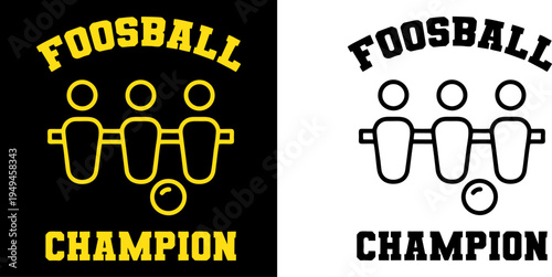 Foosball Champion Table Soccer Tournament Logo Vector Design