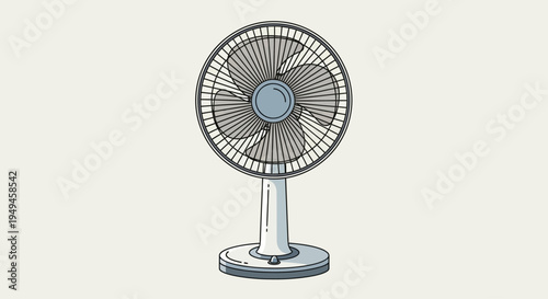 Electric fan on a stand.