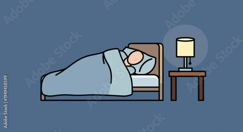 Person Sleeping in a Bed.