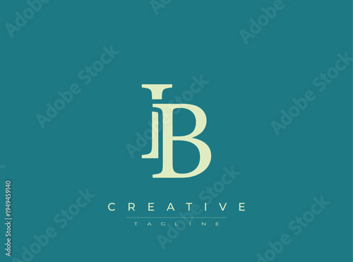 Creative logo design with letter b and tagline on teal background