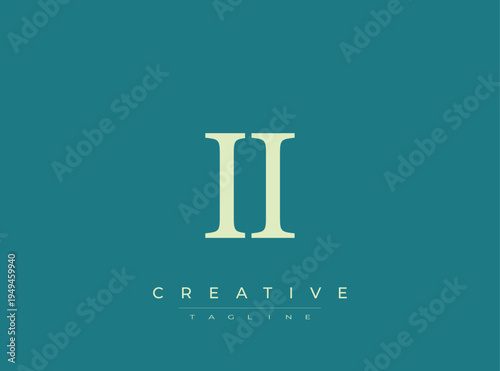 Roman numeral two logo design element on teal background