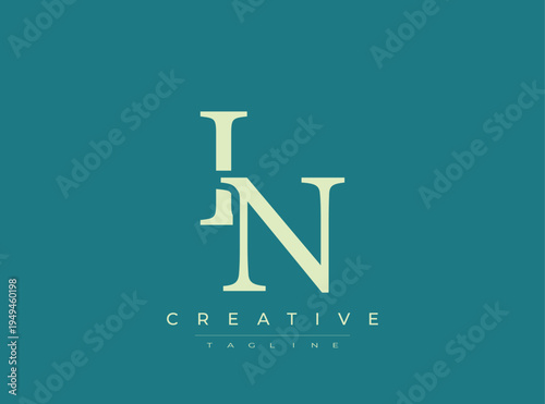 Monogram letter t and n logo with creative tagline design