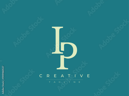 Creative logo design with Lp symbol on colored background