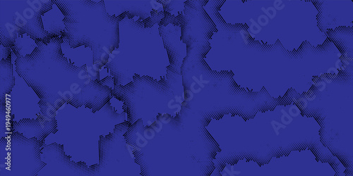 Abstract dark blue cellular or organic grid pattern background.