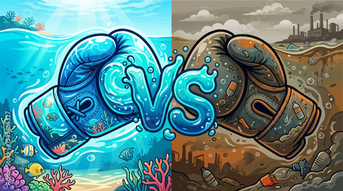 Clean Water vs Pollution A Symbolic Battle for Environmental Health.