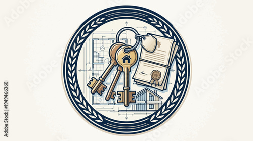 Keys and documents for real estate property ownership.