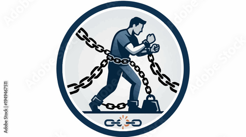 Man breaking free from chains in a powerful display of liberation.
