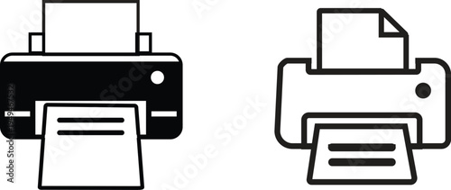 Simple line icons of two printers
