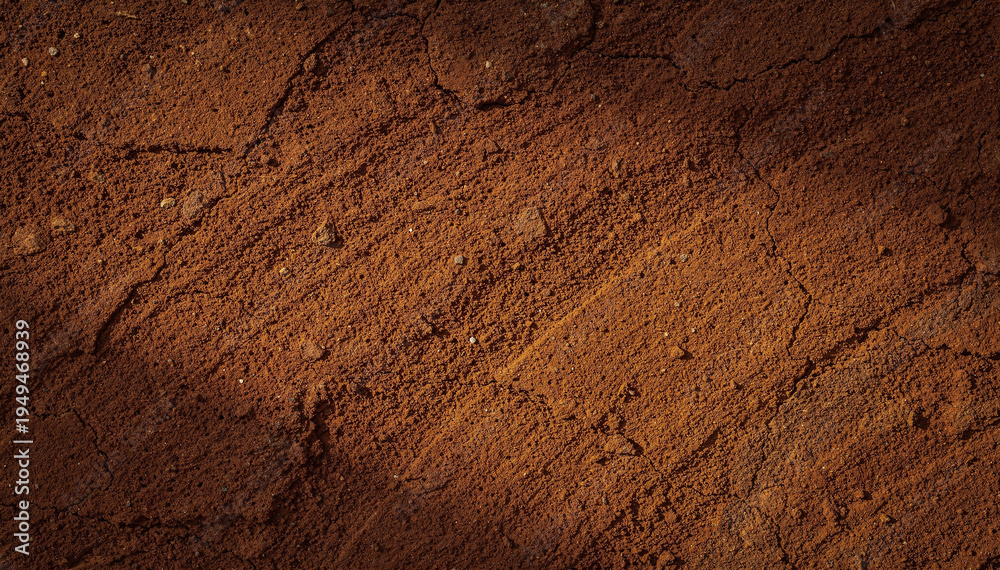 Fototapeta premium Rustic Earth Texture with Subtle Cracks and Varied Light, Evoking Natural Patterns and Resilience, Ideal for Backgrounds and Design Elements