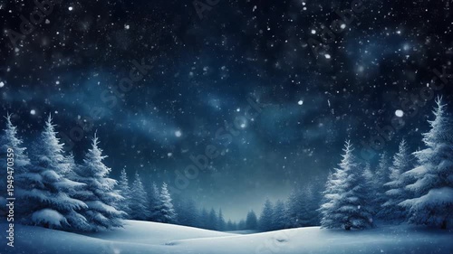  Falling Snow And Dark Night Winter Scenery