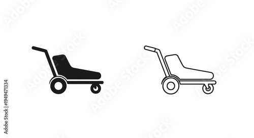Simple illustration of a hand truck in two different shades