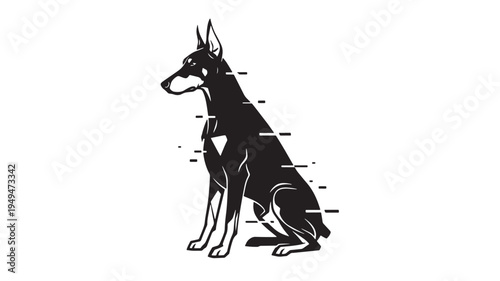 Great Dane Dog Sitting For Pet Illustrations on transparent background