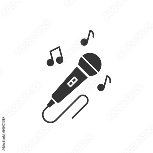Microphone icon vector. karaoke sign and symbol