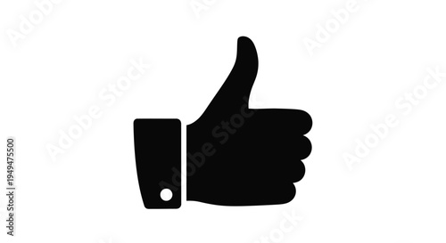 Simple black silhouette of a hand displaying a thumbs up gesture