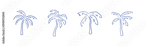 Abstract sketch of palm trees. Tropical vector illustration