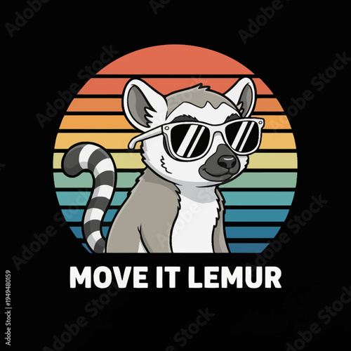 Lemur wearing sunglasses and smiling.