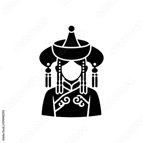 Mongolian Noble Deel Portrait Icon