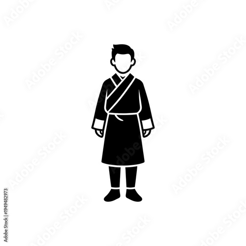 Bhutanese Man Traditional Gho Icon