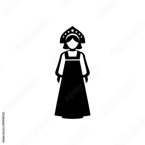 Russian Sarafan Kokoshnik Heritage Icon