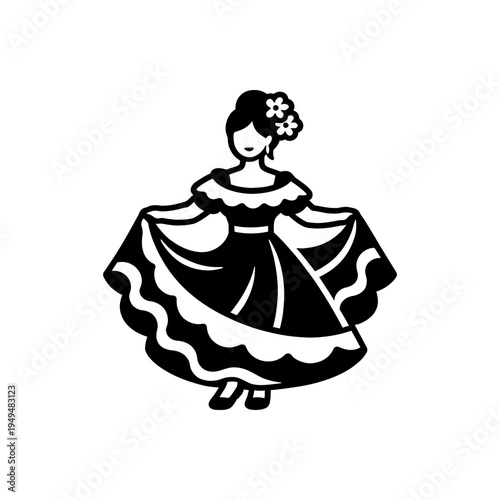 Latin American Flamenco Dancer Icon