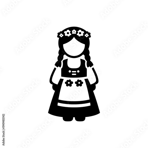 German Dirndl Folklore Attire Icon