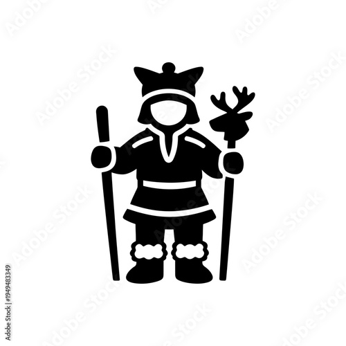 Arctic Indigenous Reindeer Herder Icon