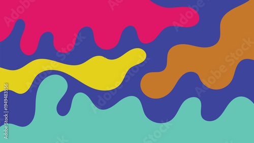 Colorful Abstract Wavy Fluid Shapes