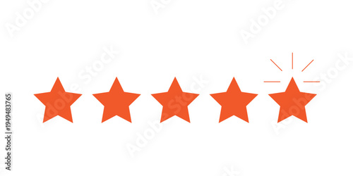 Star Rating Icon Set , 5 Star, 4.5 Star, 4 Star, Review, Score, Ranking, Editable