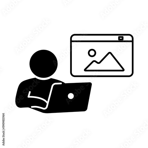 パソコンでイラストの制作をしている人のアイコン