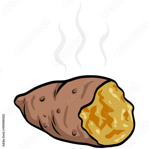 Baked Sweet Potato Yam Illustration