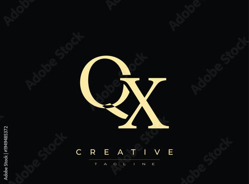 Luxury gold monogram initials cx logo design for branding