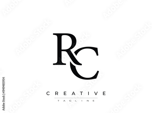 RC monogram logo template with creative tagline and elegant design elements