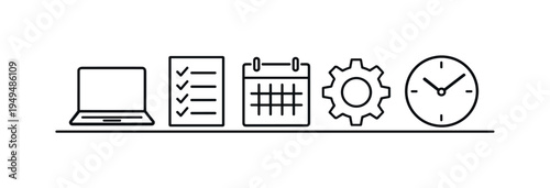 Business productivity and structured task coordination helping professionals manage projects, deadlines, and responsibilities efficiently in modern work environments, laptop