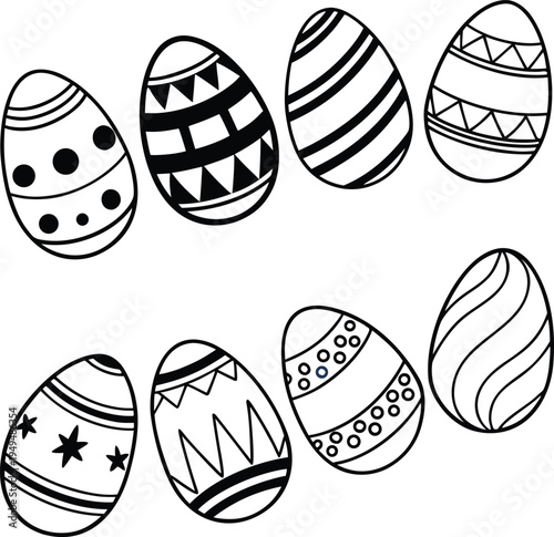 set of easter eggs for easter sunday