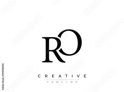 Ro monogram logo design with creative tagline isolated on transparent background