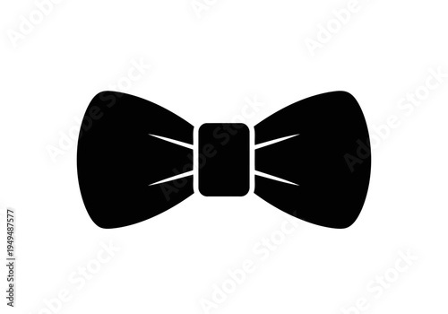A very nice looking black bow tie silhouette icon on for formal wear and accessories