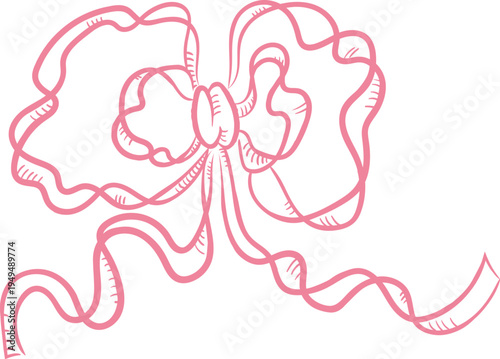 Bow Ribbon Sketch Linework