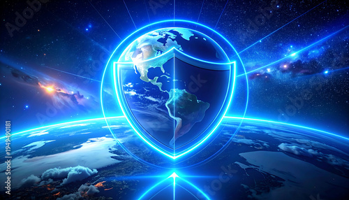 Global Cybersecurity and Data Protection Concept