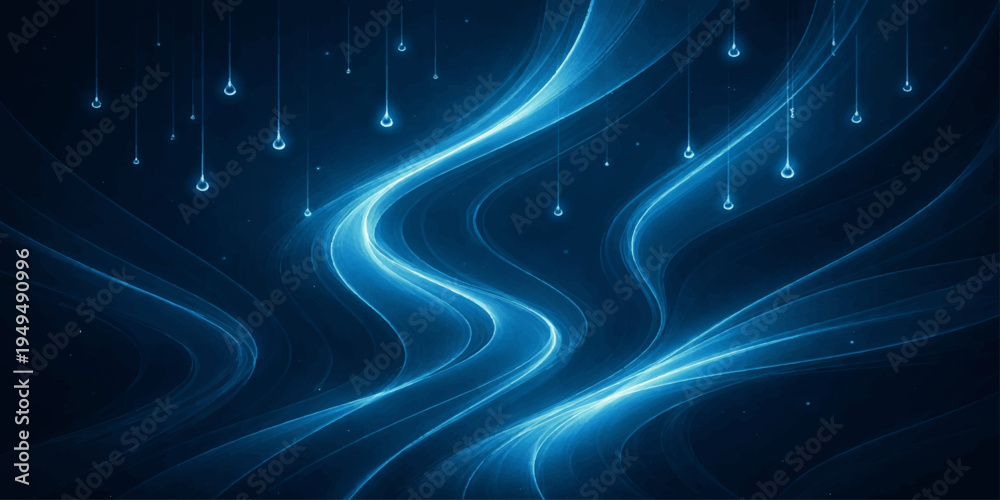 Obraz premium Dynamic abstract blue background featuring fractal lines and a futuristic glow with light motion and digital wave patterns for a high energy art wallpaper