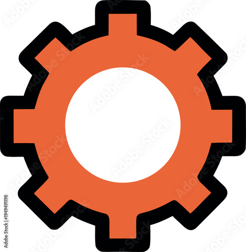 Orange gear setup configuration settings icon