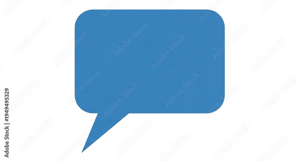 Naklejka premium Modern Blue Speech Bubble Icon on Transparent Background