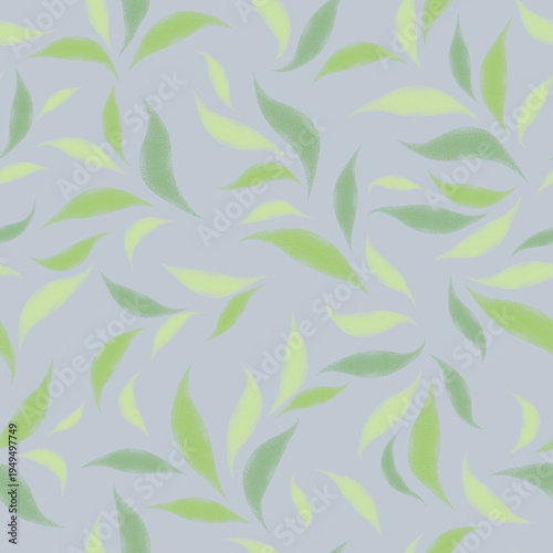 Floral seamless pattern. Branch with leaves ornamental texture. Flourish natu...