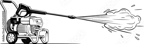 Pressure washer producing a high pressure water jet for effective cleaning