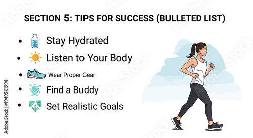 Woman Running in Sports Clothing Outfit.