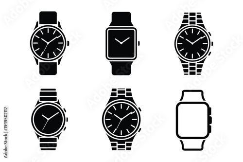 Watch icons - different styles, smartwatch